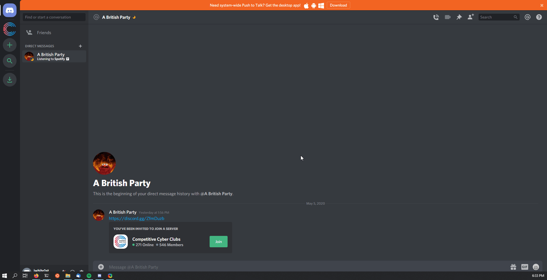 Demo GIF of interaction with Discord Bot
